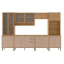 Ver imagem 2 de Cozinha Compacta Modulada 6 Peças 340cm 15 Portas e 2 Gavetas Colors Marrom Freijó/Pinole