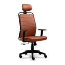Ver imagem 2 de Cadeira Presidente Giratoria Courino Terracota Base Cromada 120kg - Roal