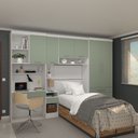 Ver imagem 1 de Quarto Modulado Solteiro 313cm 6 Portas 4 Gavetas Alpes Luciane