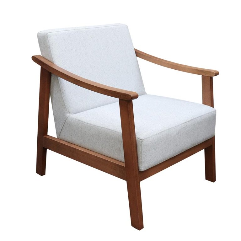 Poltrona Decorativa Júlia Para Sala Linho Cinza