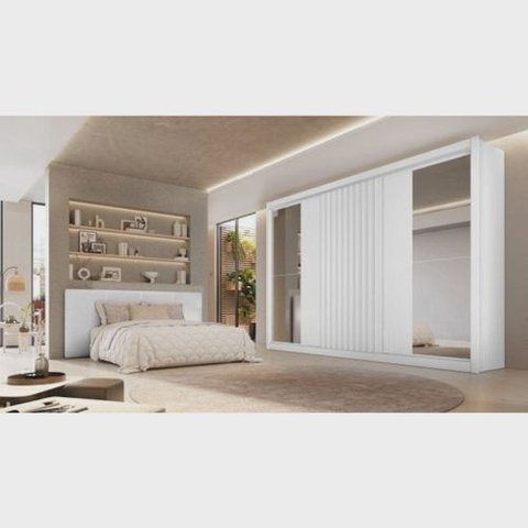 Guarda Roupa Casal com Espelho 3 Portas 6 Gavetas - Vitoria-peroba - Móveis Europa