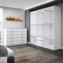 Ver imagem 5 de Guarda-roupa Casal Harper 6 Portas 2 Gavetas com Cômoda 10 Gavetas Branco - Panorama Móveis
