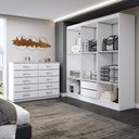 Ver imagem 2 de Guarda-roupa Casal Harper 6 Portas 2 Gavetas com Cômoda 10 Gavetas Branco - Panorama Móveis