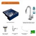 Ver imagem 3 de Kit Cuba XQ355 com Torneira Luxo 1195 Metal e Válvula 1" com Sifão PVC e Flexível Compace