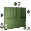 Ver imagem 6 de Kit Cabeceira Cama Box Casal 140cm Calçadeira Recamier Baú Dália W01 Facto Verde Musgo - Lyam