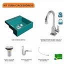 Ver imagem 3 de Kit Cuba XQ355 com Torneira Luxo 1195 Metal e Válvula 1" com Sifão PVC e Flexível Compace