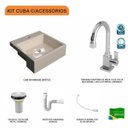 Ver imagem 3 de Kit Cuba XQ355 com Torneira Luxo 1195 Metal e Válvula 1" com Sifão PVC e Flexível Compace