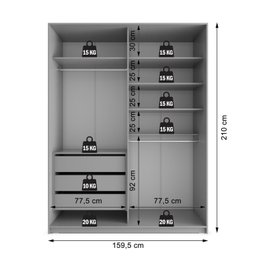 Guarda-roupa Solteiro com Espelho Belluno - 8