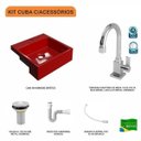 Ver imagem 3 de Kit Cuba XQ355 com Torneira Luxo 1195 Metal e Válvula 1" com Sifão PVC e Flexível Compace