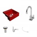 Ver imagem 2 de Kit Cuba XQ355 com Torneira Luxo 1195 Metal e Válvula 1" com Sifão PVC e Flexível Compace