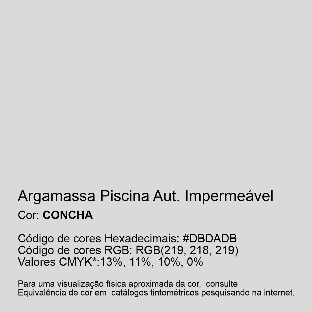 Argamassa Piscina Aut. Impermeável Cor Concha 18kg - 2