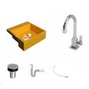 Ver imagem 2 de Kit Cuba XQ355 com Torneira Luxo 1195 Metal e Válvula Click 1"B com Sifão PVC e Flexível Compace