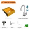 Kit Cuba XQ355 com Torneira Luxo 1195 Metal e Válvula Click 1"B com Sifão PVC e Flexível Compace - 3