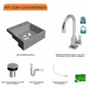 Ver imagem 3 de Kit Cuba XQ355 com Torneira Luxo 1195 Metal e Válvula Click 1"B com Sifão PVC e Flexível Compace