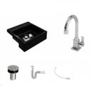 Ver imagem 2 de Kit Cuba XQ355 com Torneira Luxo 1195 Metal e Válvula Click 1"B com Sifão PVC e Flexível Compace