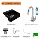 Ver imagem 3 de Kit Cuba XQ355 com Torneira Luxo 1195 Metal e Válvula Click 1"B com Sifão PVC e Flexível Compace