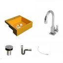 Ver imagem 2 de Kit Cuba XQ355 com Torneira Luxo 1195 Metal e Válvula Click 1"B com Sifão Cromado e Flexível Compace