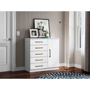 Ver imagem 3 de Cômoda 5 Gavetas 1 Porta Milão Branco - Aramóveis