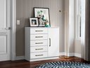 Ver imagem 3 de Cômoda 5 Gavetas 1 Porta Milão Branco - Aramóveis