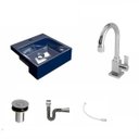 Ver imagem 2 de Kit Cuba XQ355 com Torneira Luxo 1195 Metal e Válvula Click 1"B com Sifão Cromado e Flexível Compace