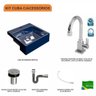 Kit Cuba XQ355 com Torneira Luxo 1195 Metal e Válvula Click 1"B com Sifão Cromado e Flexível Compace - 3