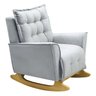 Poltrona Amamentação de Balanço Helena + Puff Veludo Quarto Bebê:cinza - 4