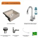Ver imagem 3 de Kit Cuba XQ355 com Torneira Luxo 1195 Metal e Válvula Click 1"B com Sifão Cromado e Flexível Compace