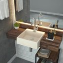 Ver imagem 1 de Kit Cuba XQ355 com Torneira Luxo 1195 Metal e Válvula Click 1"B com Sifão Cromado e Flexível Compace