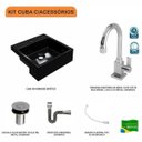 Ver imagem 3 de Kit Cuba XQ355 com Torneira Luxo 1195 Metal e Válvula Click 1"B com Sifão Cromado e Flexível Compace