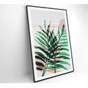 Ver imagem 4 de Quadro Pintura Folha Verde e Rosa 2 - 80x120 Cm - Tecido Canvas