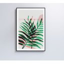 Ver imagem 5 de Quadro Pintura Folha Verde e Rosa 2 - 80x120 Cm - Tecido Canvas