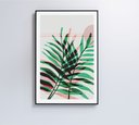 Ver imagem 5 de Quadro Pintura Folha Verde e Rosa 2 - 80x120 Cm - Tecido Canvas