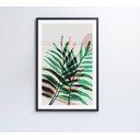Ver imagem 7 de Quadro Pintura Folha Verde e Rosa 2 - 80x120 Cm - Tecido Canvas