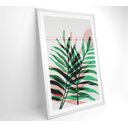 Ver mais imagens de Quadro Pintura Folha Verde e Rosa 2 - 80x120 Cm - Tecido Canvas