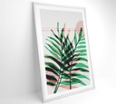 Ver mais imagens de Quadro Pintura Folha Verde e Rosa 2 - 80x120 Cm - Tecido Canvas
