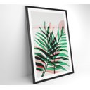 Ver imagem 2 de Quadro Pintura Folha Verde e Rosa 2 - 80x120 Cm - Tecido Canvas
