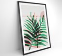 Ver imagem 2 de Quadro Pintura Folha Verde e Rosa 2 - 80x120 Cm - Tecido Canvas