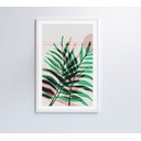 Ver imagem 6 de Quadro Pintura Folha Verde e Rosa 2 - 80x120 Cm - Tecido Canvas