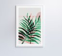 Ver imagem 6 de Quadro Pintura Folha Verde e Rosa 2 - 80x120 Cm - Tecido Canvas