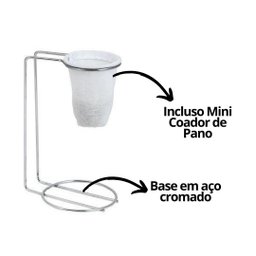 Suporte Mini Coador Individual para Café e Chá Aço Cromado Prime - 3