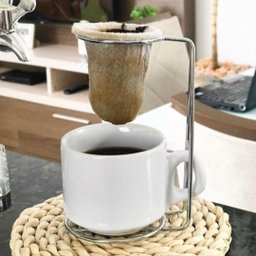Suporte Mini Coador Individual para Café e Chá Aço Cromado Prime - 2