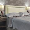 Cabeceira Estofada para Cama Luxo Lisa Premium Suede Rbl:casal Tradicional/bege - 2