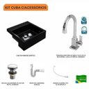 Ver imagem 3 de Kit Cuba XQ355 Torneira Luxo 1195 Metal Válvula Click 1 Polegada G Sifão Flexível PVC Compace