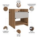 Ver imagem 3 de Mesa de Cabeceira 40cm com 1 Gaveta Freyr Mel/arenas F10 - Mpozenato