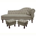 Ver imagem 1 de Divã Recamier Namoradeira C/Capitonê+ 02 Puffs-Ecotec Decor