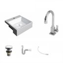 Ver imagem 2 de Kit Cuba XQ355 Torneira Luxo 1195 Metal Válvula Click 1 Polegada G Sifão Flexível PVC Compace