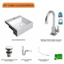 Ver imagem 3 de Kit Cuba XQ355 Torneira Luxo 1195 Metal Válvula Click 1 Polegada G Sifão Flexível PVC Compace