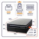 Ver imagem 3 de Conjunto Box Baú Super King Durham Preto 193x203x67 c/ Molas Ensacadas