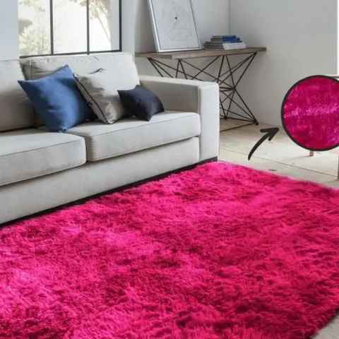 Tapete Antiderrapante Poliéster Corttex Moscou 200 x 240 cm:Pink