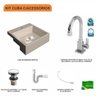 Kit Cuba XQ355 com Torneira Luxo 1195 Metal e Válvula Click 1 1/2 com Sifão PVC e Flexível Compace - 3